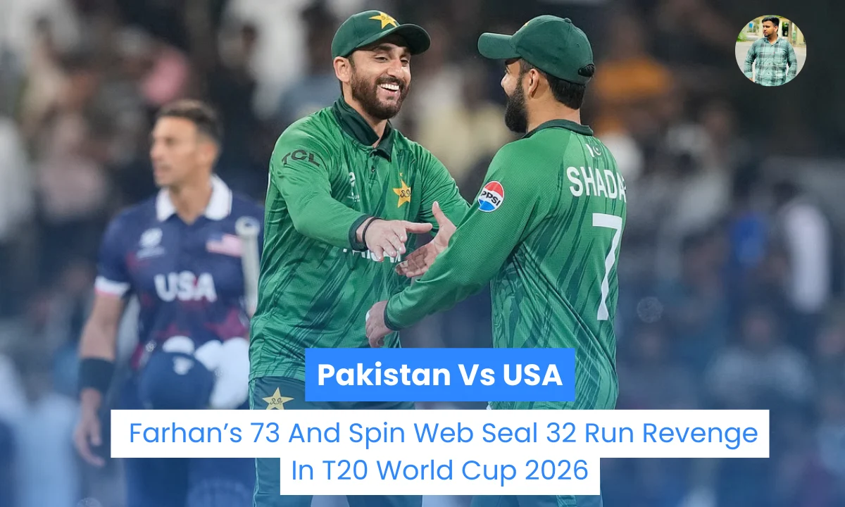 Pakistan Vs USA: Farhan’s 73 And Spin Web Seal 32 Run Revenge In T20 World Cup 2026 | Image Via Outlook India