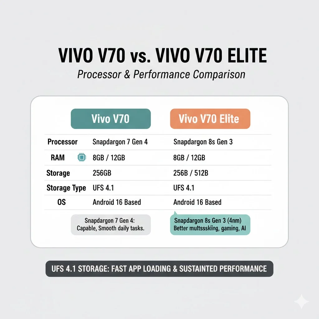Processor And Performance Comparison Of VIVO V70 VS VIVO V70 ELITE