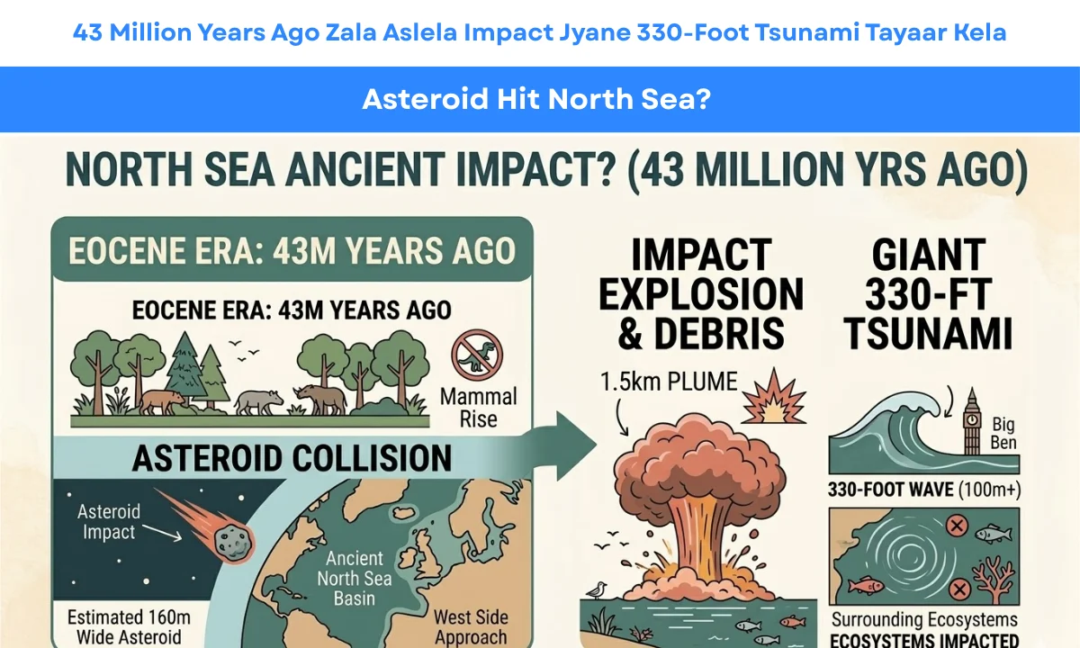 Asteroid Hit North Sea? 43 Million Years Ago Zala Aslela Impact Jyane 330-Foot Tsunami Tayaar Kela